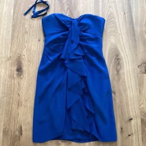BCBG Gina Blue Silk cocktail Dress